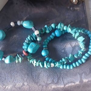 Chic Turquoise Beaded Bracelet Trio